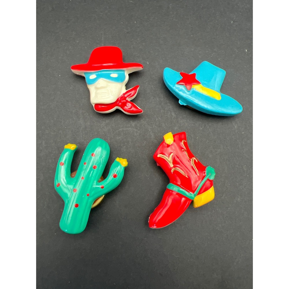 Vintage‎ Western Cowboy Cactus Boot button covers Set of 4 Novelty button covers